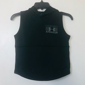 Under Armour Black Sleeveless Hooded Sweater-SIze  YXS